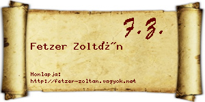 Fetzer Zoltán névjegykártya